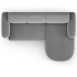 Hot Mazzini Sofas Canapé d'angle droit Velours Jasmin 4 Places gris - 250x170x72 cm