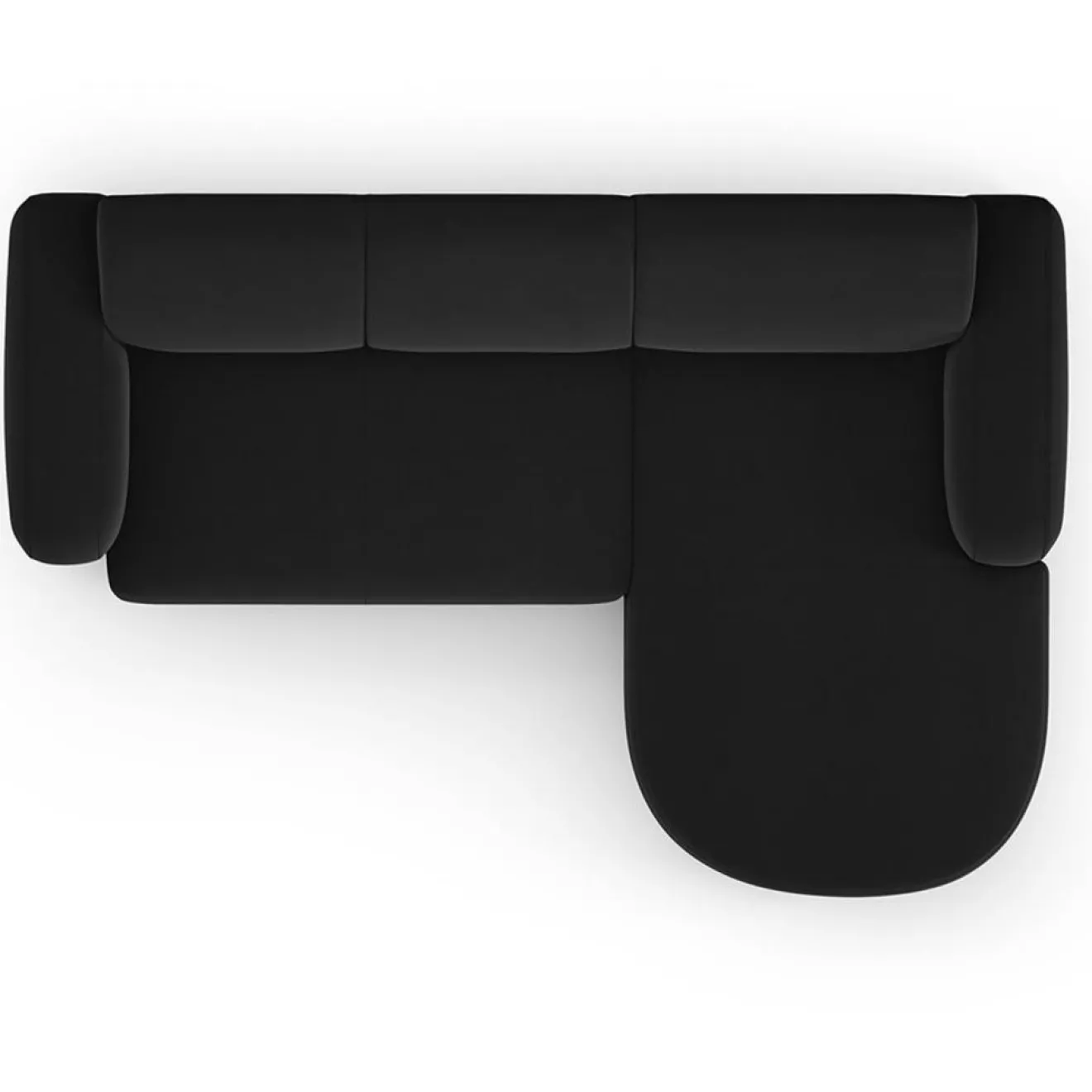 Sale Mazzini Sofas Canapé d'angle droit Velours Jasmin 4 Places noir - 250x170x72 cm
