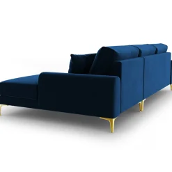 Sale Mazzini Sofas Canapé d'angle droit velours madara bleu roi - 254x182x90 cm