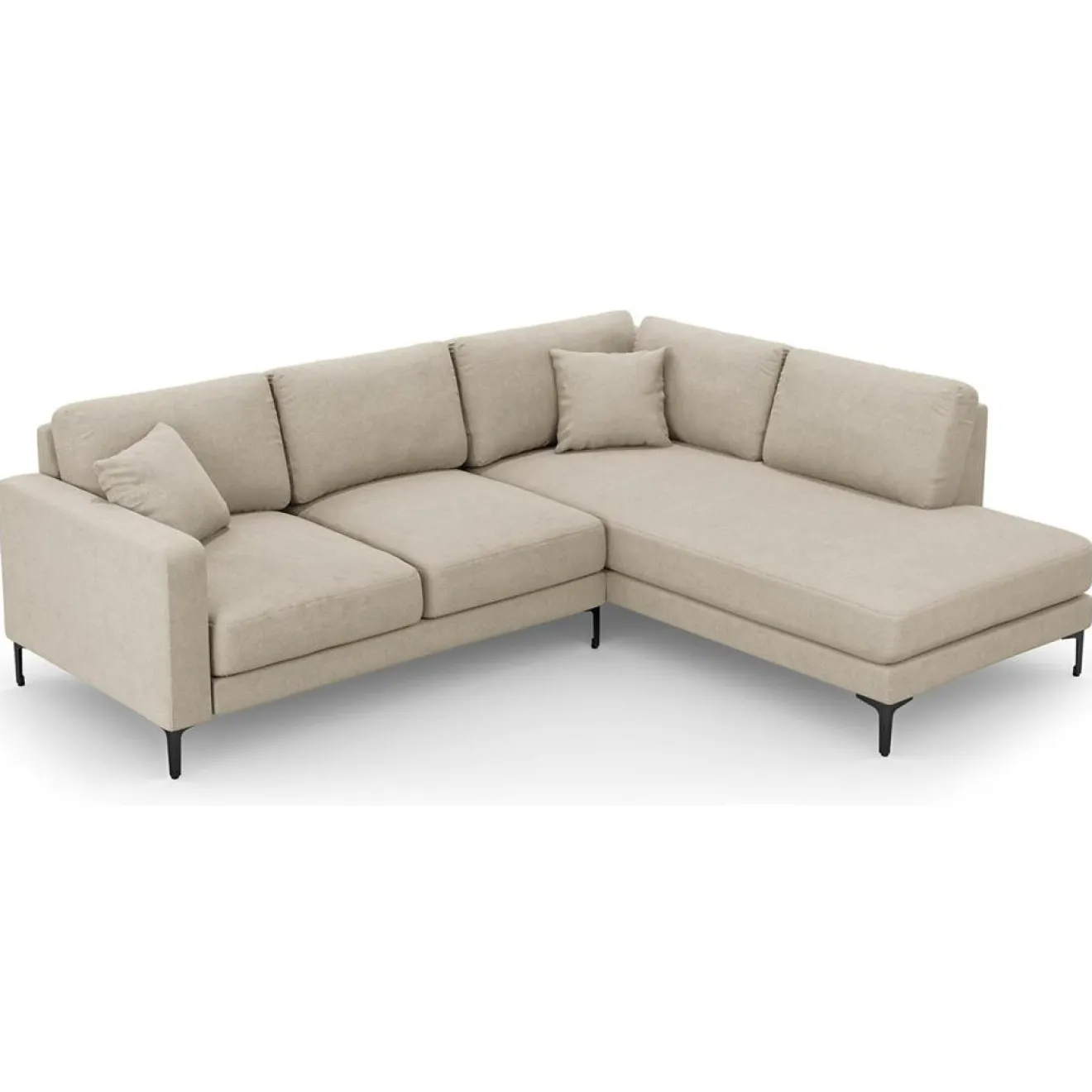 Online Mazzini Sofas Canapé d'angle Droit Venus 5 Places beige - 254x185x90 cm
