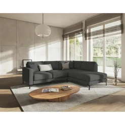 Best Mazzini Sofas Canapé d'angle Droit Venus 4 Places gris foncé - 248x160x90 cm