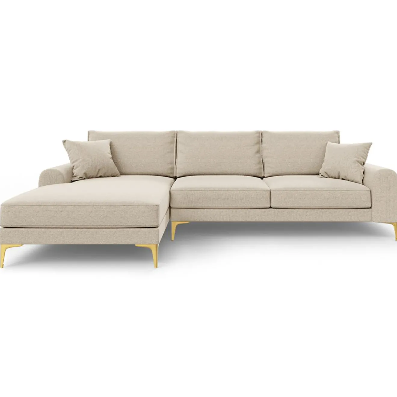 Hot Mazzini Sofas Canapé d'angle gauche 5 places Madara beige - 254x182x90 cm