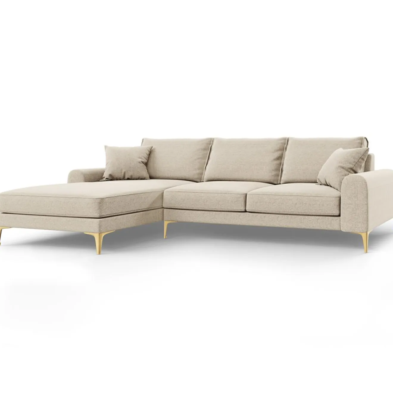 Hot Mazzini Sofas Canapé d'angle gauche 5 places Madara beige - 254x182x90 cm