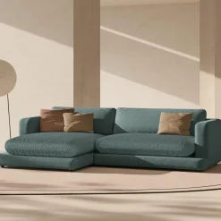 Outlet Mazzini Sofas Canapé d'angle Gauche Daphne 4 Places Vert mousse - 270x170x86 cm