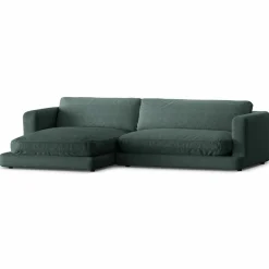 Outlet Mazzini Sofas Canapé d'angle Gauche Daphne 4 Places Vert mousse - 270x170x86 cm