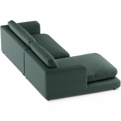 Outlet Mazzini Sofas Canapé d'angle Gauche Daphne 4 Places Vert mousse - 270x170x86 cm