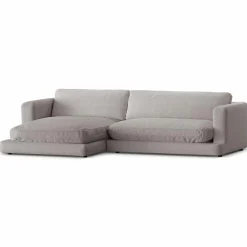 Mazzini Sofas Canapé d'angle Gauche Daphne 4 Places Gris chaud - 270x170x86 cm
