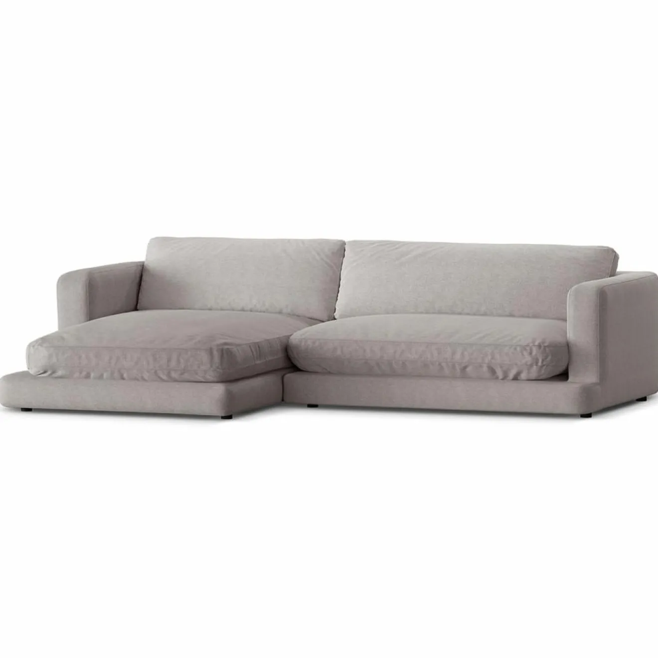Mazzini Sofas Canapé d'angle Gauche Daphne 4 Places Gris chaud - 270x170x86 cm