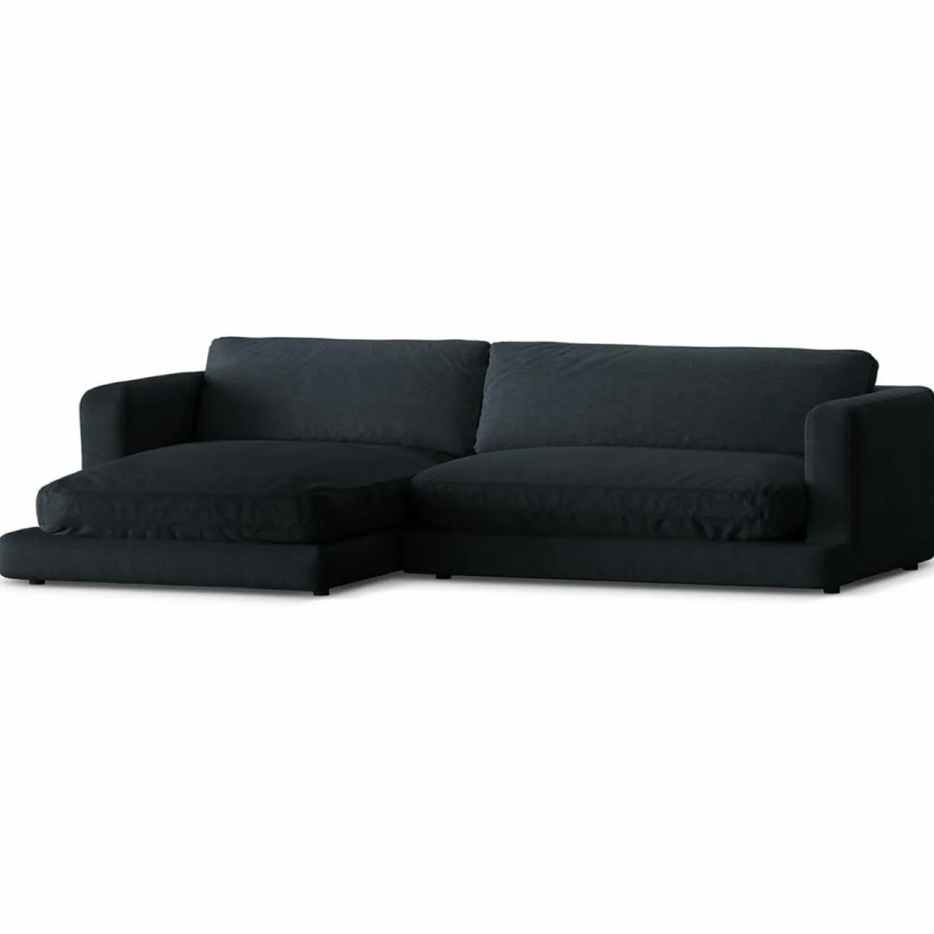 Mazzini Sofas Canapé d'angle Gauche Daphne 4 Places Noir - 270x170x86 cm