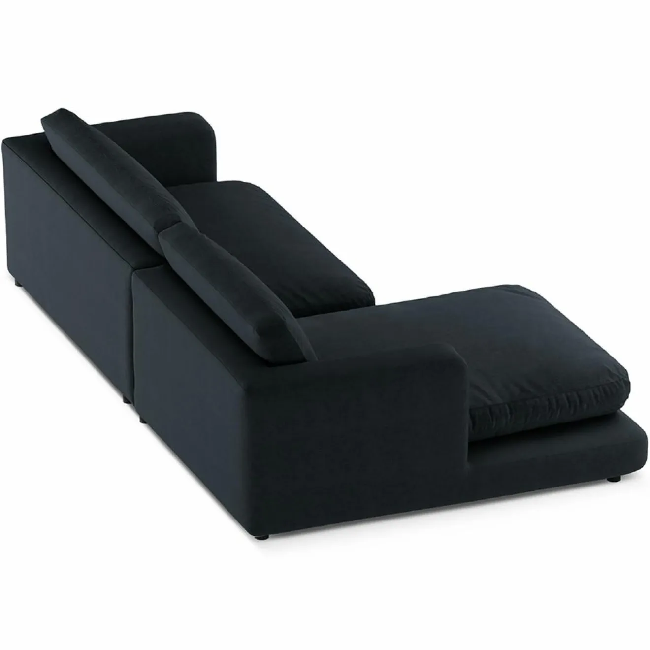 Mazzini Sofas Canapé d'angle Gauche Daphne 4 Places Noir - 270x170x86 cm