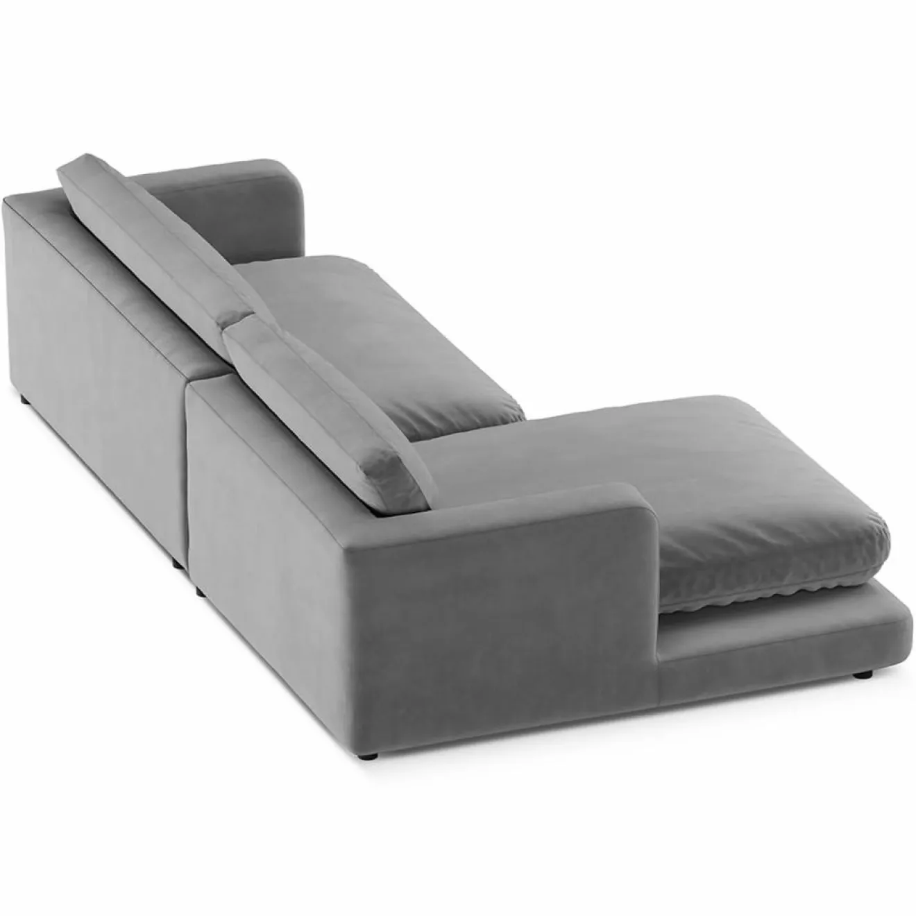 Online Mazzini Sofas Canapé d'angle Gauche en Velours Daphne 4 Places Gris Clair - 270x170x86 cm