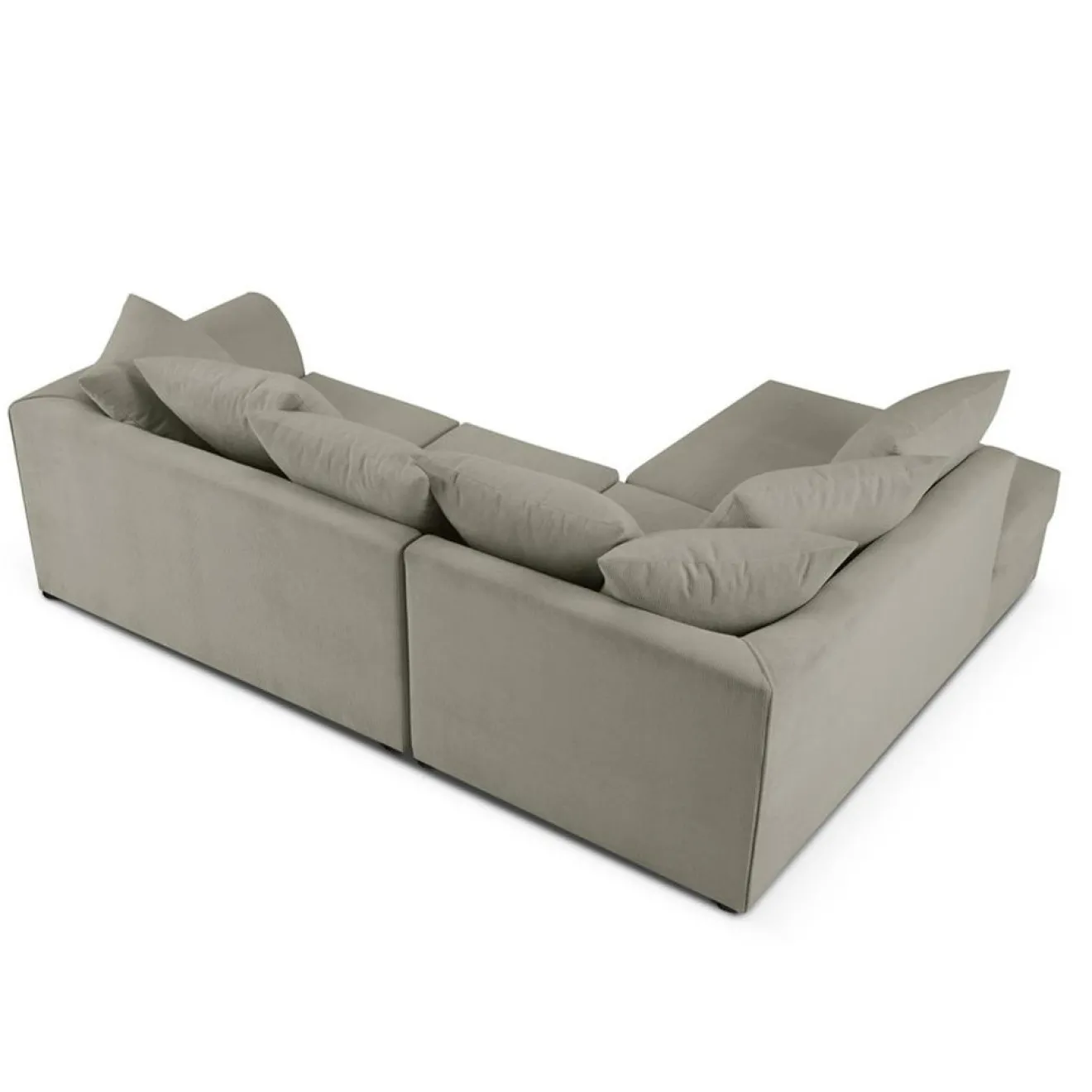 Mazzini Sofas Canapé d'angle Gauche Quince Velours côtelé 4 Places gris clair - 221x171x80 cm