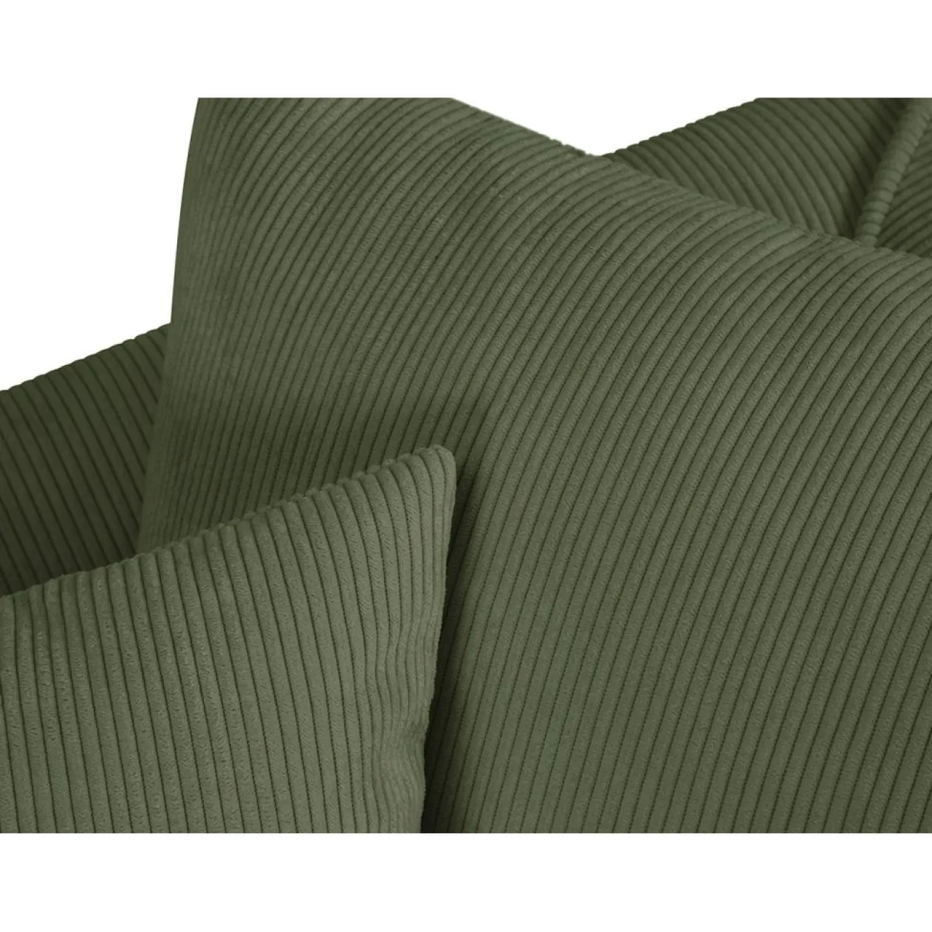 Clearance Mazzini Sofas Canapé d'angle Gauche Quince Velours côtelé 4 Places vert - 221x171x80 cm