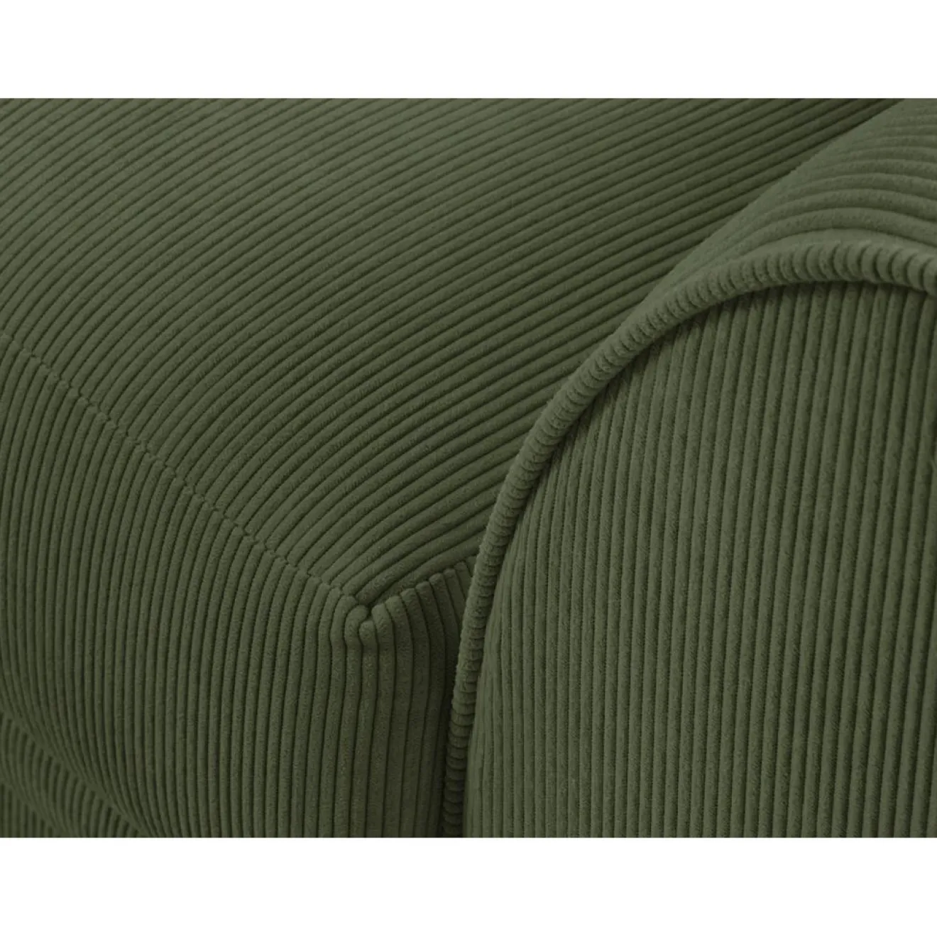 Clearance Mazzini Sofas Canapé d'angle Gauche Quince Velours côtelé 4 Places vert - 221x171x80 cm