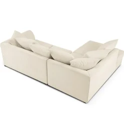 Mazzini Sofas Canapé d'angle Gauche Quince Velours côtelé 4 Places beige clair - 221x171x80 cm