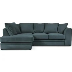 New Mazzini Sofas Canapé d'angle gauche Quince 4 Places bleu - 221x171x80 cm