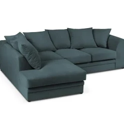 New Mazzini Sofas Canapé d'angle gauche Quince 4 Places bleu - 221x171x80 cm