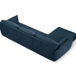 Mazzini Sofas Canapé D'Angle Gauche Vanda 5 Places 2 bleu roi - 208x166x85 cm