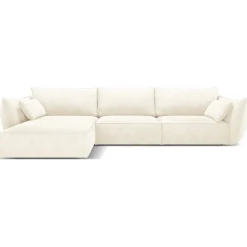 Mazzini Sofas Canapé D'Angle Gauche Vanda 5 Places 2 beige clair - 208x166x85 cm