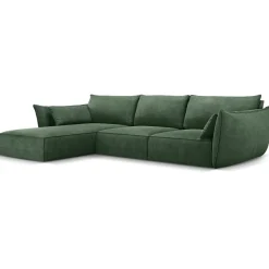 New Mazzini Sofas Canapé D'Angle Gauche Vanda 5 Places 2 vert bouteille - 208x166x85 cm