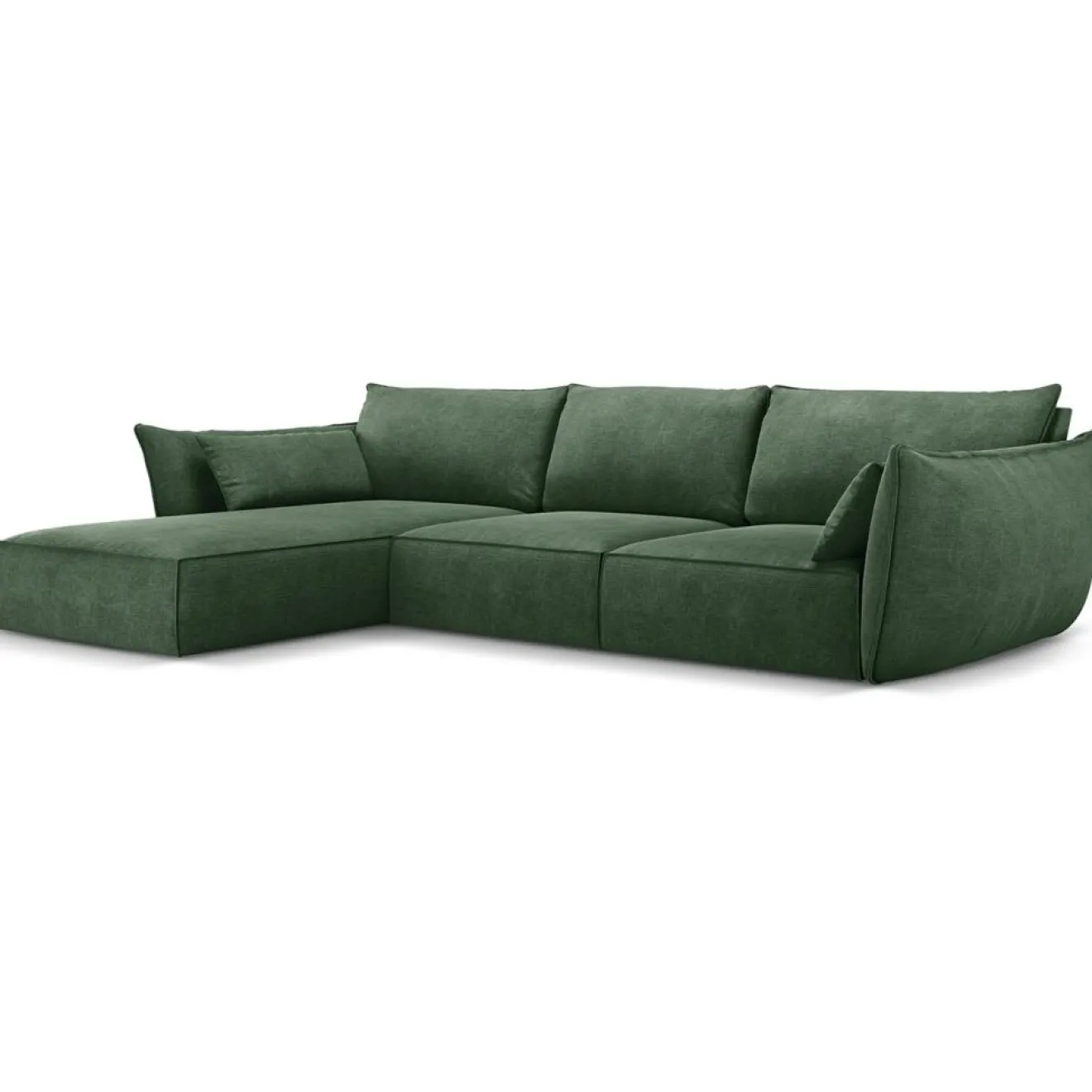 New Mazzini Sofas Canapé D'Angle Gauche Vanda 5 Places 2 vert bouteille - 208x166x85 cm