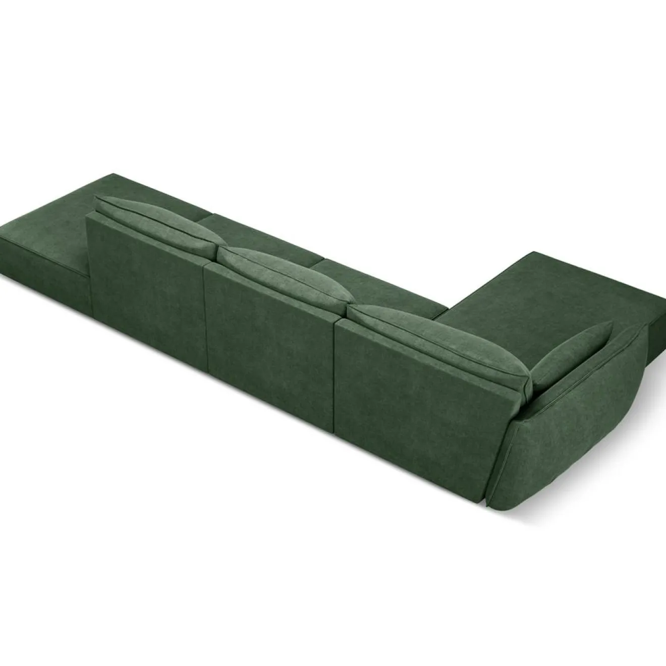 Sale Mazzini Sofas Canapé D'Angle Gauche Vanda 5 Places 1 vert bouteille - 386x166x85 cm