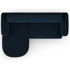Outlet Mazzini Sofas Canapé d'angle gauche Velours Jasmin 4 Places bleu roi - 250x170x72 cm