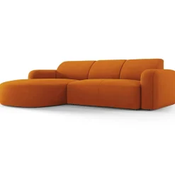 Sale Mazzini Sofas Canapé d'angle gauche Velours Jasmin 4 Places terracotta - 250x170x72 cm