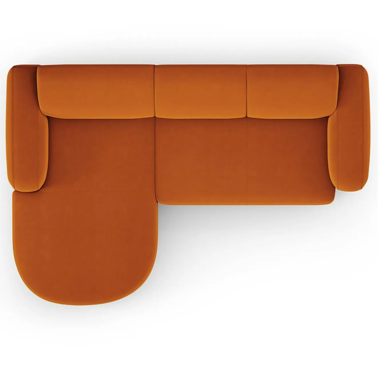 Sale Mazzini Sofas Canapé d'angle gauche Velours Jasmin 4 Places terracotta - 250x170x72 cm