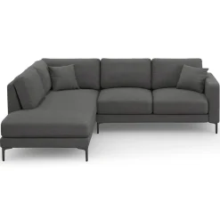 Mazzini Sofas Canapé d'angle Gauche Venus 5 Places gris foncé - 254x185x90 cm