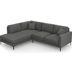 Mazzini Sofas Canapé d'angle Gauche Venus 5 Places gris foncé - 254x185x90 cm