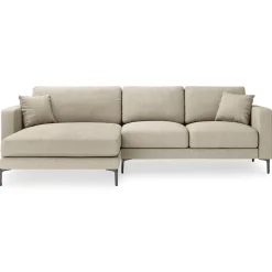 Mazzini Sofas Canapé d'angle Gauche Venus 4 Places beige - 248x160x90 cm