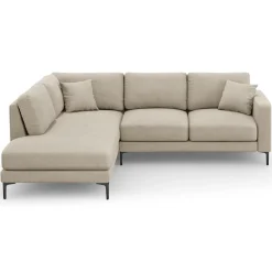Mazzini Sofas Canapé d'angle Gauche Venus 5 Places beige - 254x185x90 cm