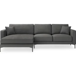 Clearance Mazzini Sofas Canapé d'angle Gauche Venus 4 Places gris foncé - 248x160x90 cm