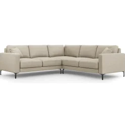 Mazzini Sofas Canapé d'angle Symétrique Venus 5 Places beige - 250x238x90 cm