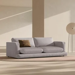 Mazzini Sofas Canapé Daphne 4 Places Gris chaud - 240x105x86 cm