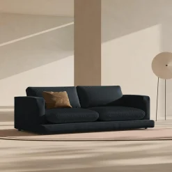 Mazzini Sofas Canapé Daphne 4 Places Noir - 240x105x86 cm