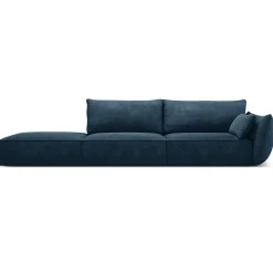 Mazzini Sofas Canapé droit Vanda 4 Places bleu roi - 286x100x85 cm