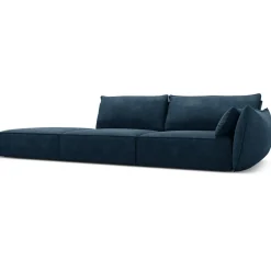 Mazzini Sofas Canapé droit Vanda 4 Places bleu roi - 286x100x85 cm