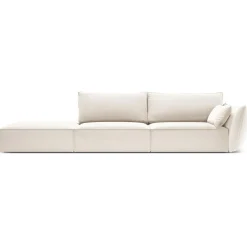 Outlet Mazzini Sofas Canapé droit Velours Vanda 4 Places beige clair - 286x100x85 cm