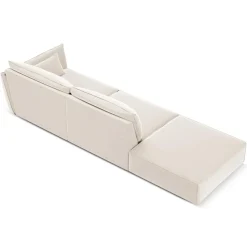 Outlet Mazzini Sofas Canapé droit Velours Vanda 4 Places beige clair - 286x100x85 cm