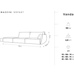 Outlet Mazzini Sofas Canapé droit Velours Vanda 4 Places beige clair - 286x100x85 cm