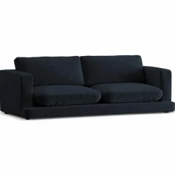 Hot Mazzini Sofas Canapé en Velours Daphne 3 Places Bleu Foncé - 210x105x86 cm