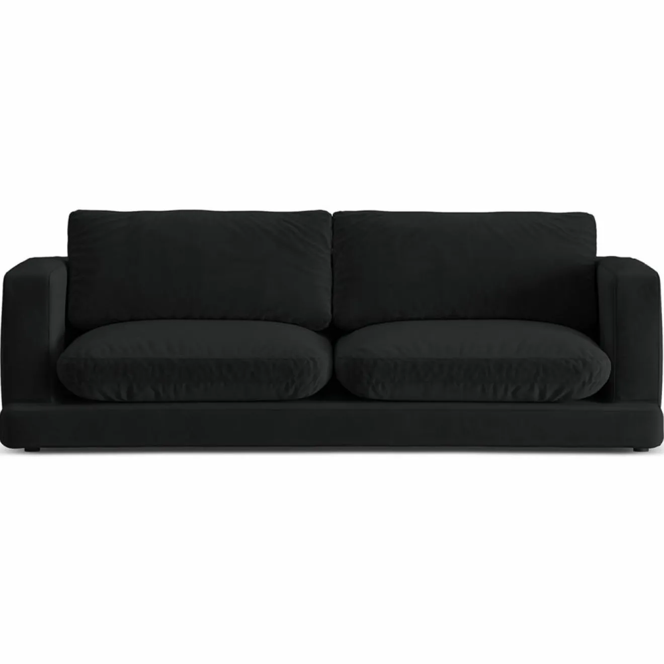 Clearance Mazzini Sofas Canapé en Velours Daphne 3 Places Noir - 210x105x86 cm