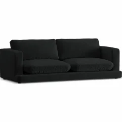 Clearance Mazzini Sofas Canapé en Velours Daphne 3 Places Noir - 210x105x86 cm