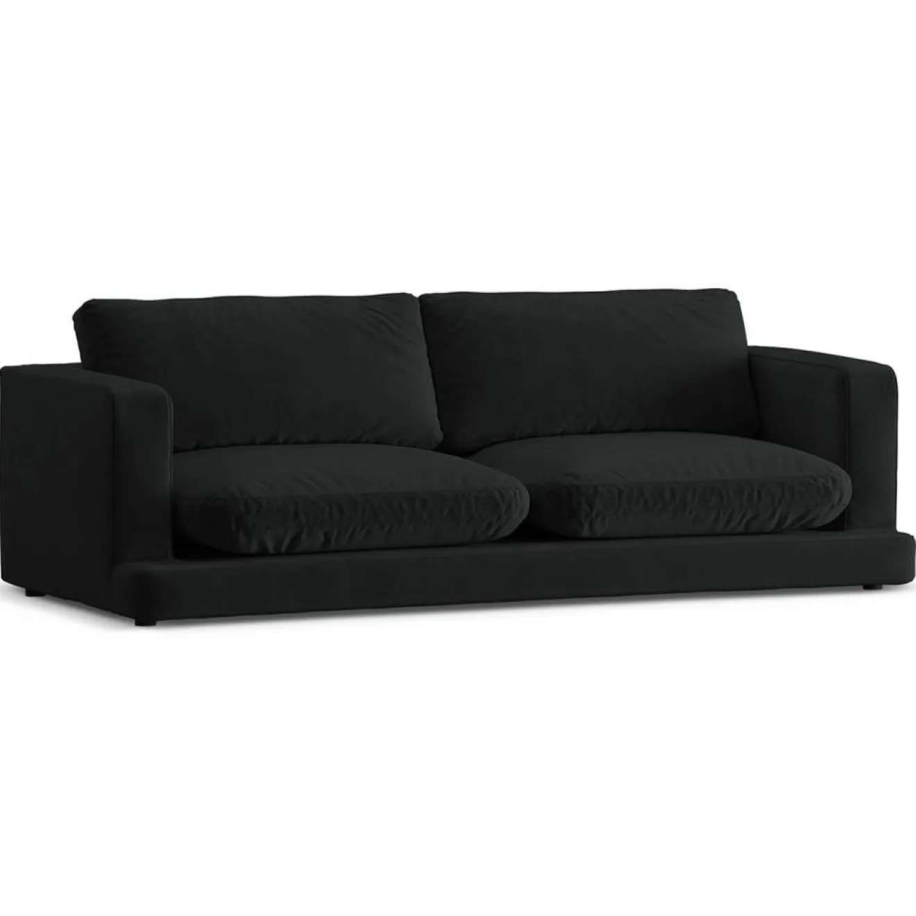 Clearance Mazzini Sofas Canapé en Velours Daphne 3 Places Noir - 210x105x86 cm