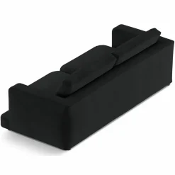 Clearance Mazzini Sofas Canapé en Velours Daphne 3 Places Noir - 210x105x86 cm