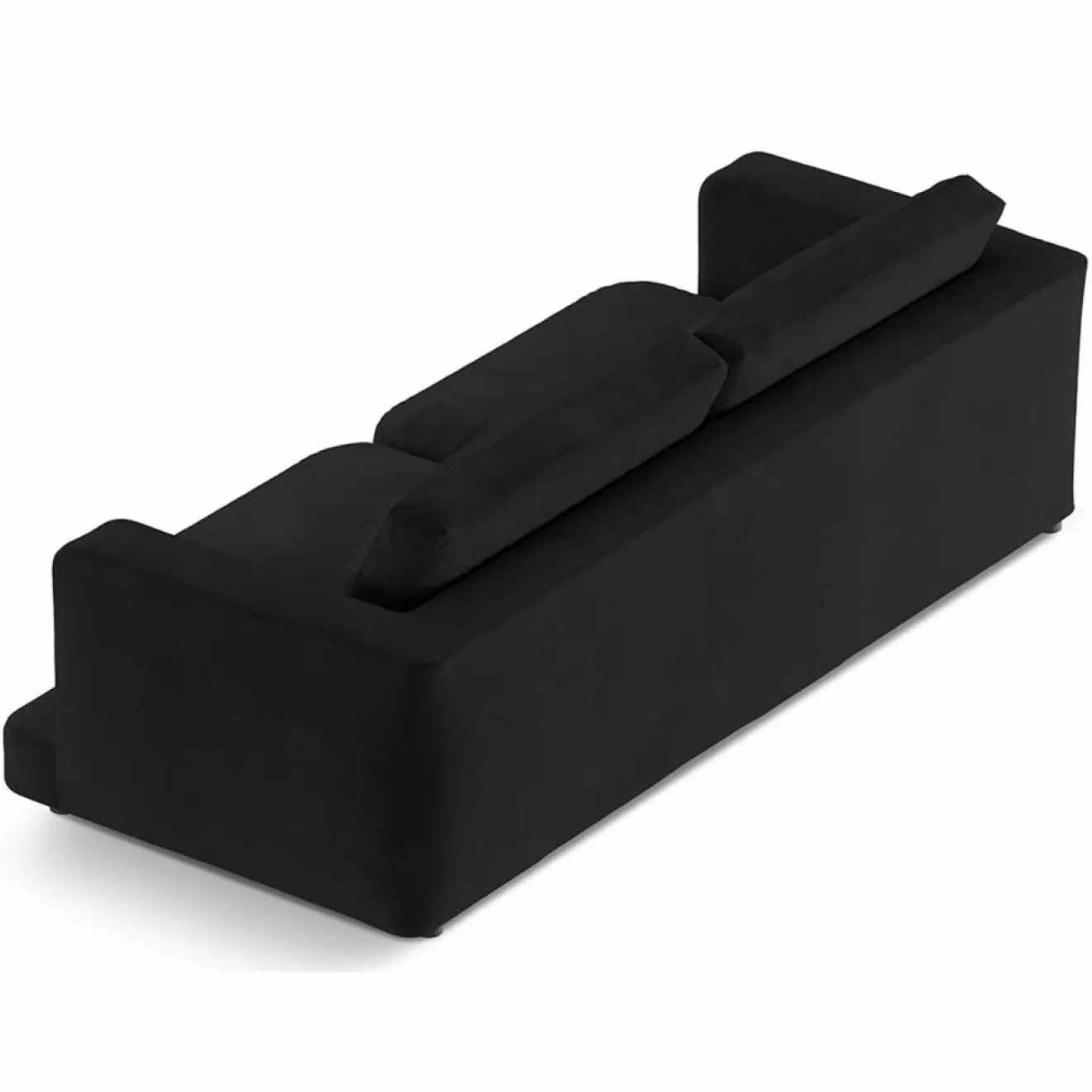 Clearance Mazzini Sofas Canapé en Velours Daphne 3 Places Noir - 210x105x86 cm