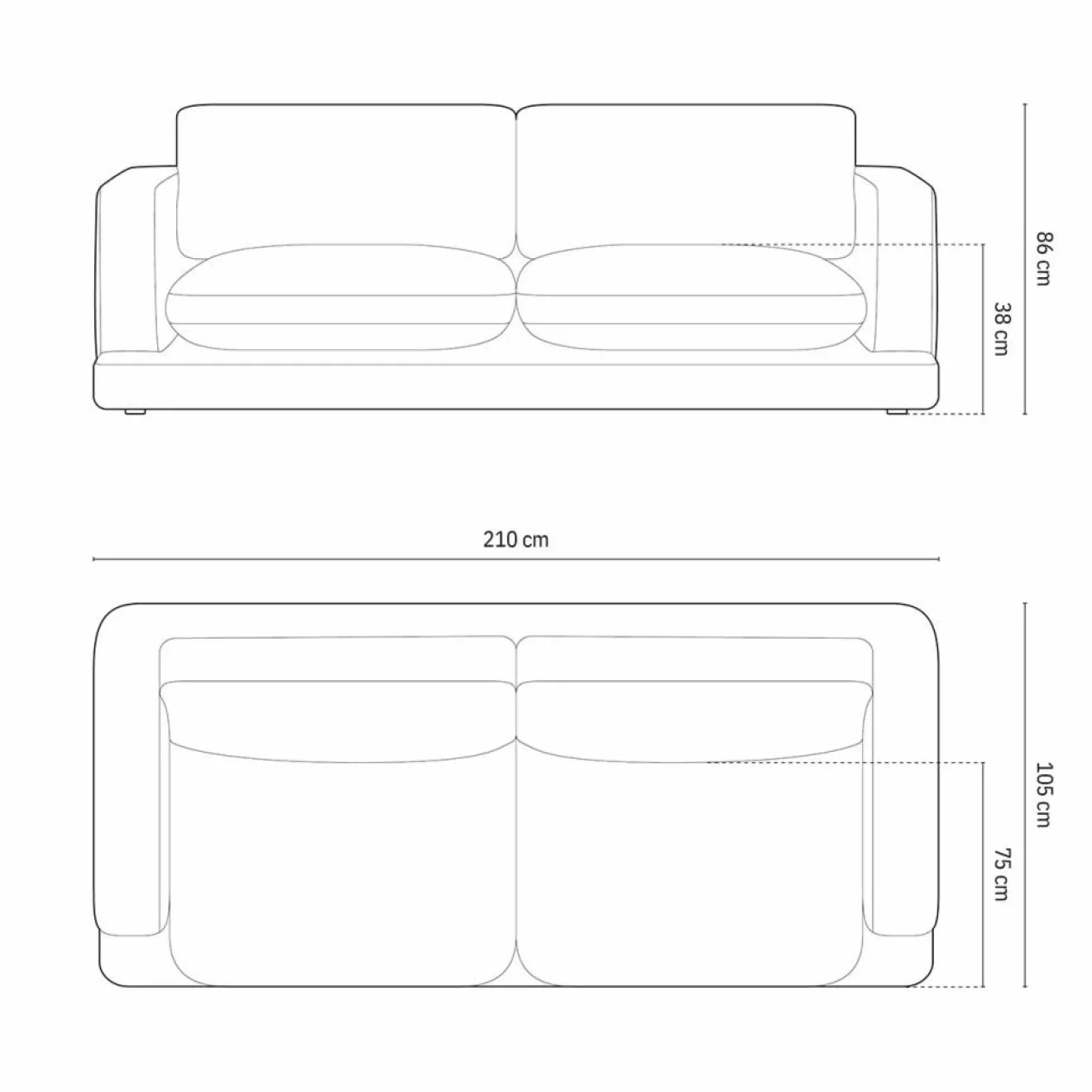Clearance Mazzini Sofas Canapé en Velours Daphne 3 Places Noir - 210x105x86 cm