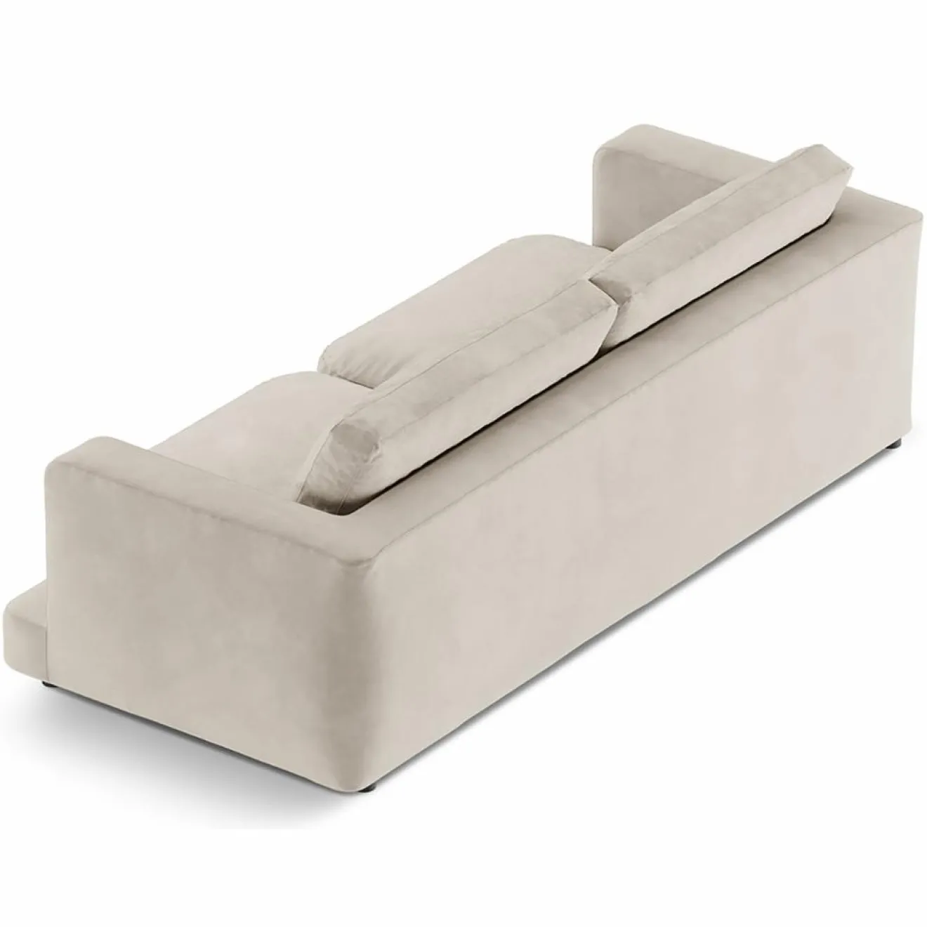 Online Mazzini Sofas Canapé en Velours Daphne 3 Places Beige Clair - 210x105x86 cm